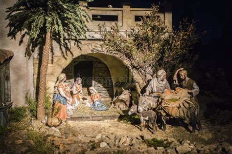 Scene of the Birth of the Baby Jesus. Christmas Nativity Scene Stock Image - Image of child ...