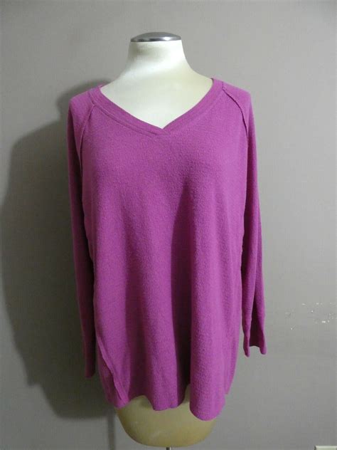 Wildfox Women S L Haley Brushed Top In Elderberry Fuchsia Long Sleeve V