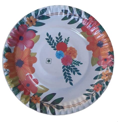 Inch Gsm Printed Paper Plate At Rs Piece In Kherli Id