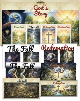 God's Story (Creation, Fall, Redemption, Restoration) Posters | TPT