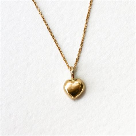 Small Heart Necklace, Gold Heart Necklace, Solid Gold Necklace, Best ...