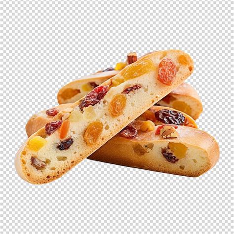 Frutas Confitadas Y Galletas De Cantucci Llenas De Nueces Aisladas