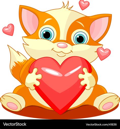 Cat Heart Royalty Free Vector Image Vectorstock