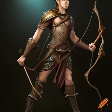 Image Of A Male Elf Archer In Light Leather Armor On Craiyon