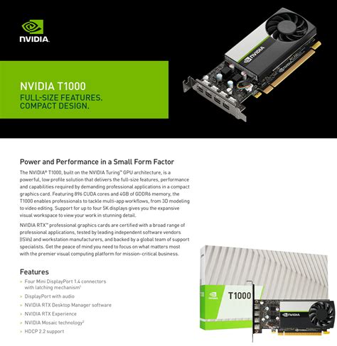 Nvidia T1000 4gb Graphics Cards Scorptec Computers