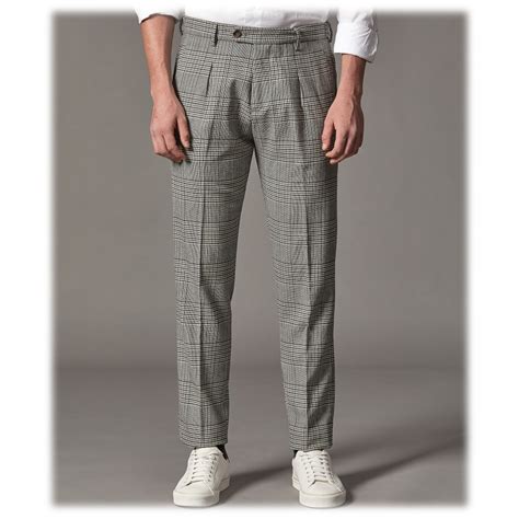 Cruna Pantalone Raval Principe Di Galles In Lana 474 Antracite