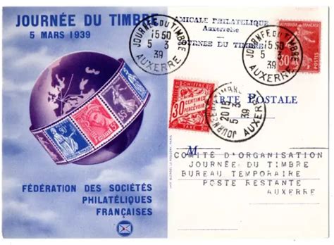 Fdc Carte Maximum Er Jour Journee Du Timbre Auxerre Eur