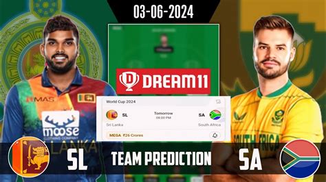 Sl Vs Sa Dream11 Prediction Srilanka Vs South Africa World Cup