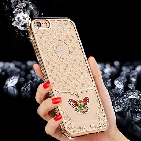 7 98 Luxury Diamond Electroplate Butterfly Soft Clear Back Case For