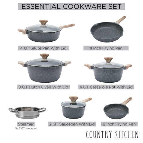 Country Kitchen Nonstick Induction Cookware Sets Piece Nonstick