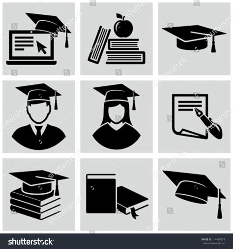 Education Icons Set Stock Vector Illustration 114499279 Shutterstock