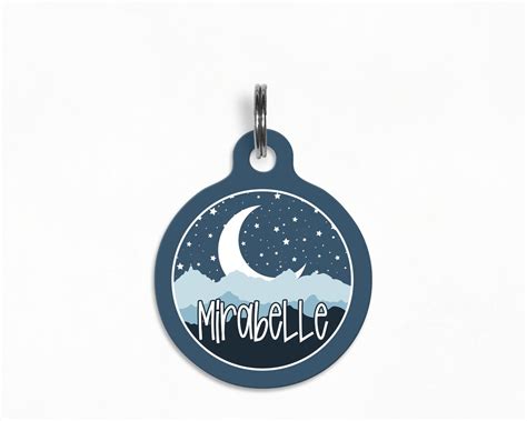 Pet Id Tag Mirabelle Dreamy Moon Silhouette Etsy