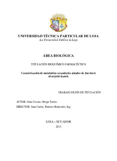 Pdf Superior Plantas De La Regi N Como Fuente Potencial De Metabolitos