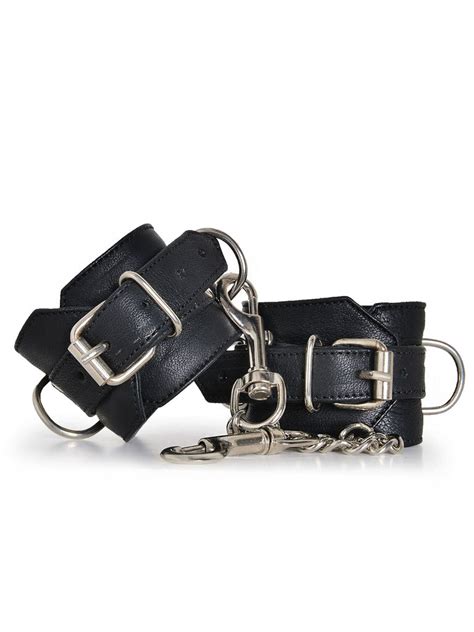 Black Leather Ankle Cuffs – Skin Two US