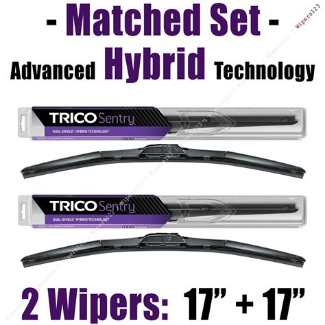 Matched Set Of Hybrid Wipers Trico Sentry Wiper Blades