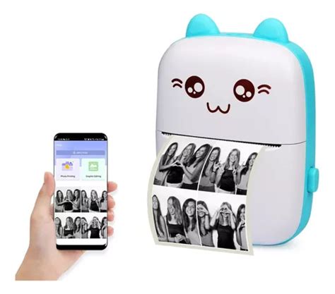 Mini Impresora Térmica Bluetooth Recargable Portátil Gatito Tienda EmeKu