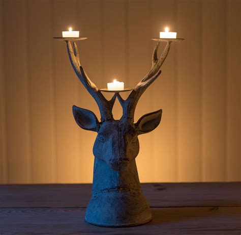 Grand Stag Head Candle Holder By The Flower Studio Notonthehighstreet