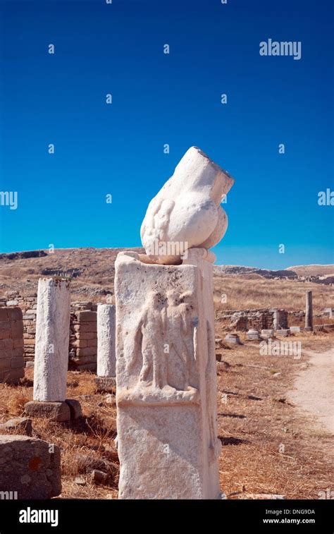 Ruins Of Dionysus Temple Delos Greece Stock Photo Alamy