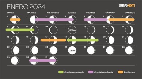 Calendario Lunar Enero 2024 Fases De La Luna Corte De Pelo Y