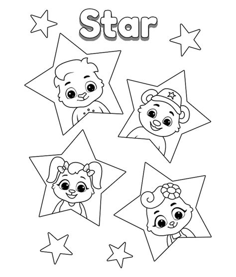 Estrellas De Dibujos Animados Para Colorear Imprimir E Dibujar