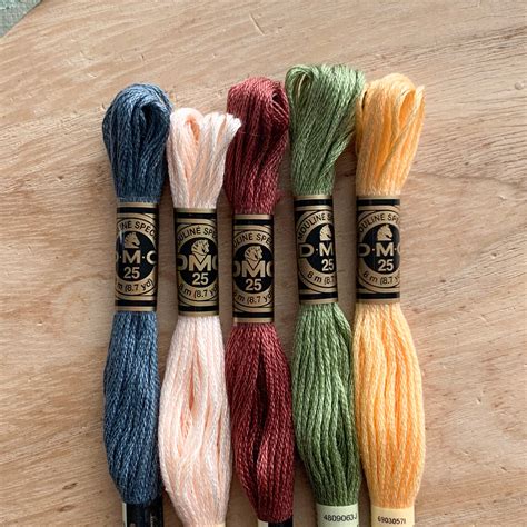 Dmc Floss Vintage Floral Color Palette Embroidery Thread Etsy