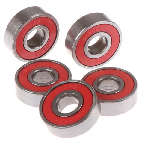 5PCS RED ABEC 5 608 RS Skateboard Roller Sealed Ball Bearings 8x22x7 ZF