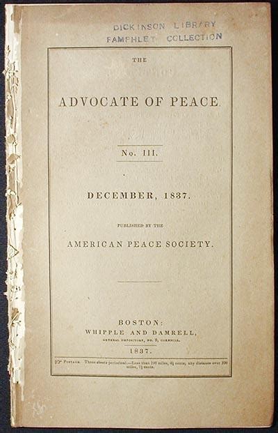 The Advocate Of Peace No 3 December 1837 By American Peace Society