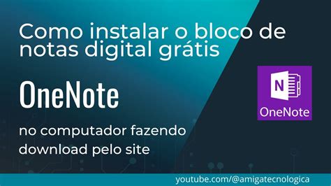 Instalar bloco de notas GRÁTIS OneNote no computador fazendo download