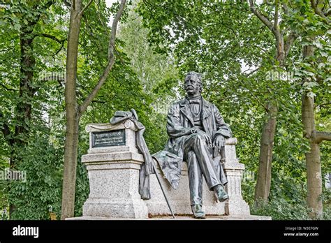 Fontane Denkmal In Neuruppin Memorial Of Theodor Fontane Stock Photo