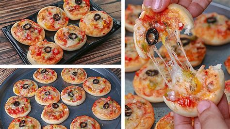 Mini Pizza Recipe Eggless Without Oven Easy Snacks Recipe