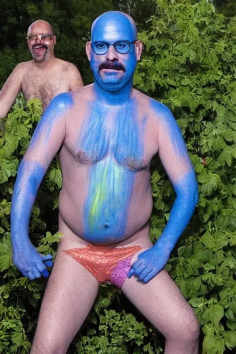 David Cross As Tobias F Nke In Blue Body Paint And Stable Diffusion