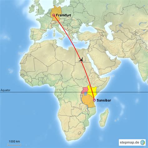 Flug Sansibar von Glatzeck - Landkarte für Tansania