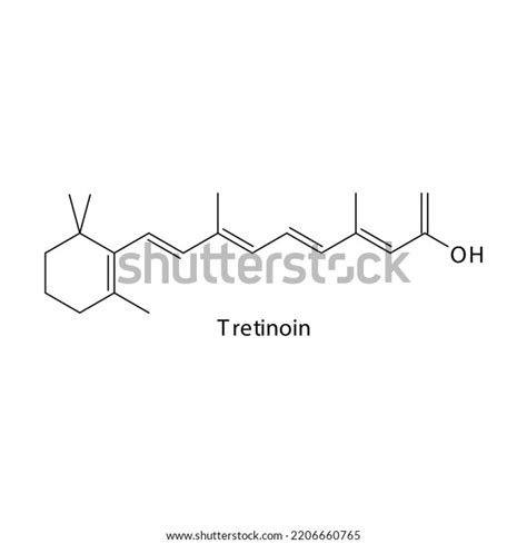 Tretinoin Molecule Flat Skeletal Structure St Stock Vector Royalty