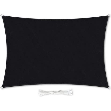 Voile d ombrage rectangulaire Premium 2x4m noire en PEHD résistant aux