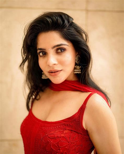 Divya Bharathis Majestic Allure In Red Divya Bharathis Majestic