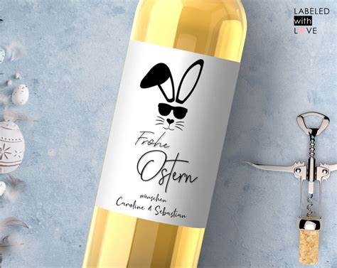 Personalisiertes Wein Flaschen Etikett Ostern Geschenk Ostergeschenk