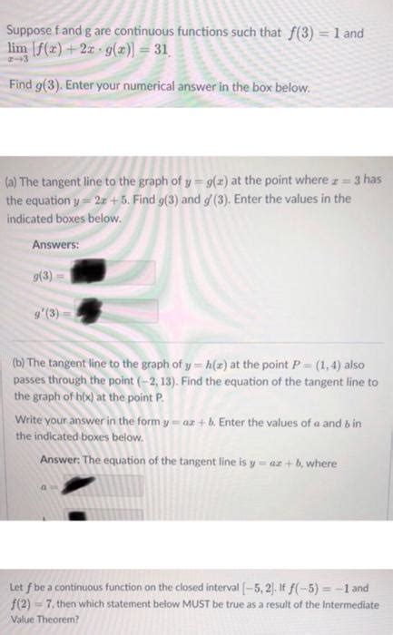 Solved Suppose Fand G Are Continuous Functions Such That