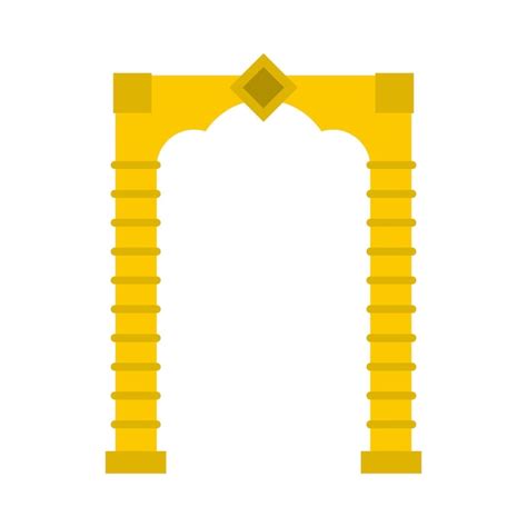 Premium Vector Yellow Arch Icon In Flat Style On A White Background