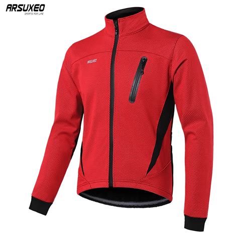 ARSUXEO Chaqueta térmica de ciclismo para hombre abrigo de lana para