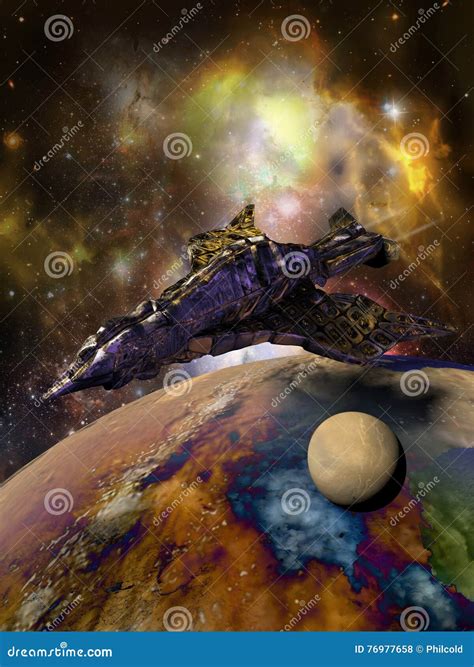 Gigantic Bird Shaped Spaceship Stock Illustration Illustration Of