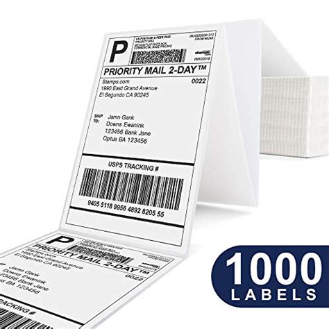 Polono Thermal Direct Shipping Labels Pack Of 1000 4x6 Fan Fold