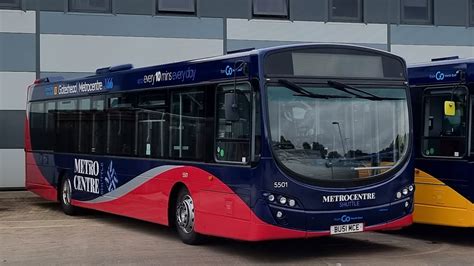 FIRST DAY ON X66 Go North East 5501 BU51 MCE Volvo B7RLE Wright