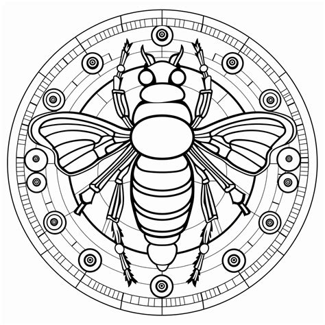 Insect Mandala Coloring For Adults Coloring Page