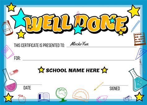 Well Done Certificate Mockofun