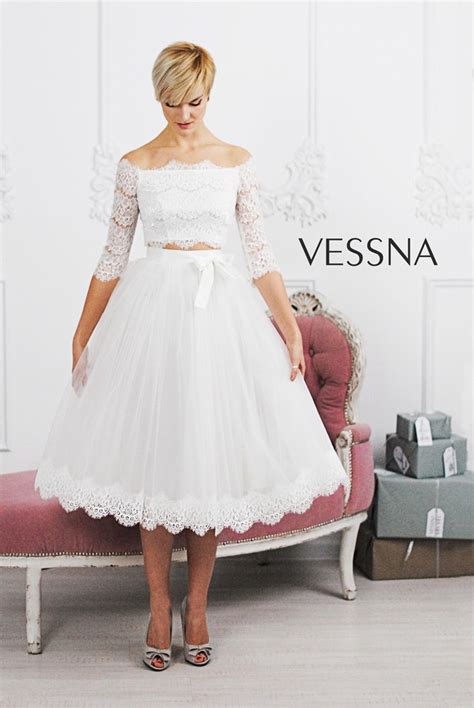 Топ с кружевными рукавами + Юбка #1206 - Vessna