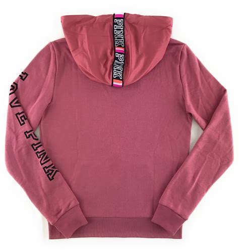 Victorias Secret Love Pink Hoodie Perfect Full Zip Hood Logo Stripe Jacket Ebay