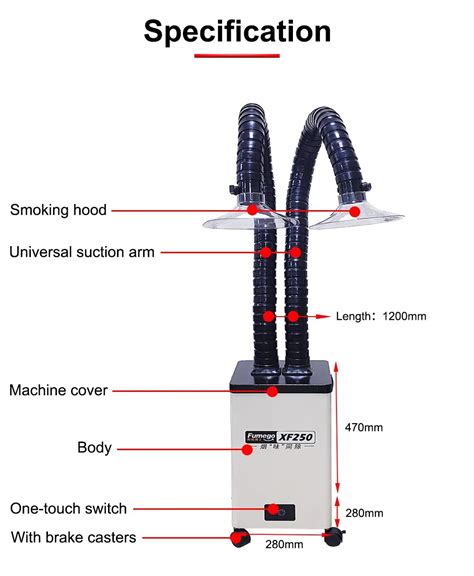 Hunst Laser Fume Extractor XF250 Soldering Smoke Fume Absorber Purifie