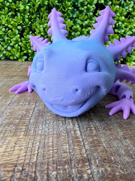 Axolotl With Smile 3D Printed Articulated Fidget Custom Etsy