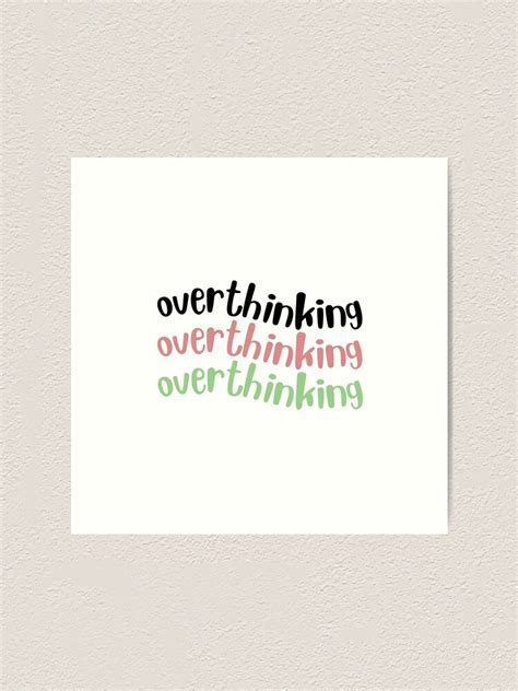 Overthinking Curvy Text Funny Aesthetic Sticker Art Print For Sale