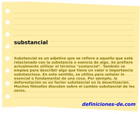 O Que É Substancial - Significado de «substancial»